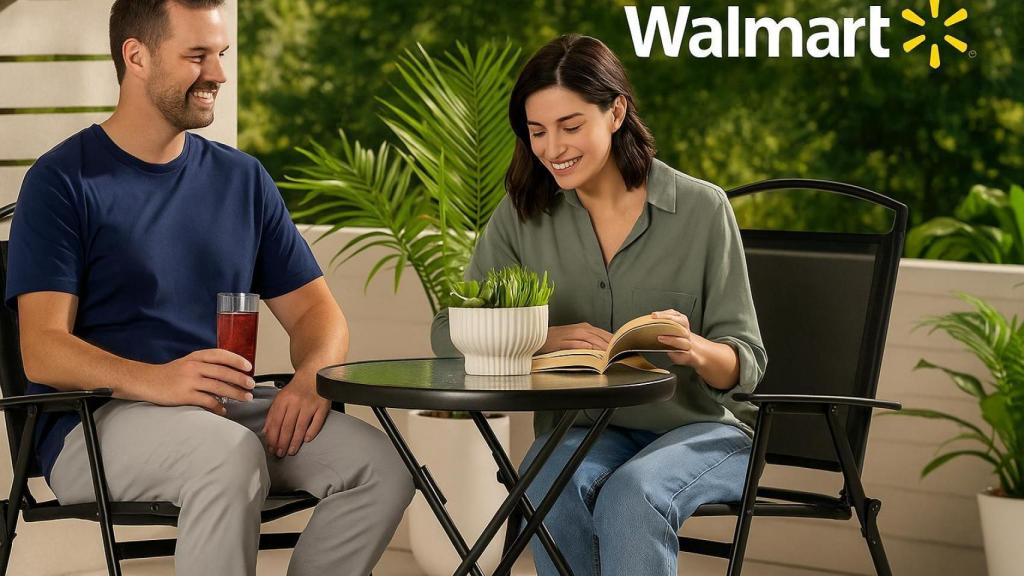 Walmart puso en oferta un moderno set de sillas y mesa para jardín o balcones