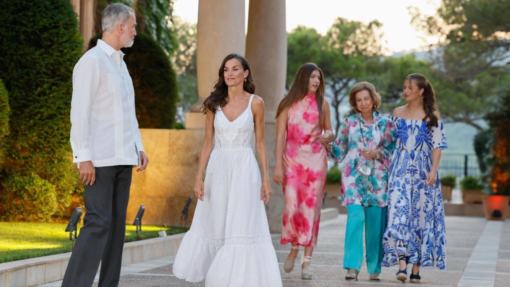 La Familia Real, durante la recepción a la sociedad balear en Marivent el pasado agosto.