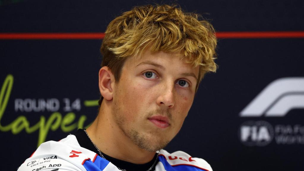Liam Lawson, en rueda de prensa en la previa del GP de Hungría.