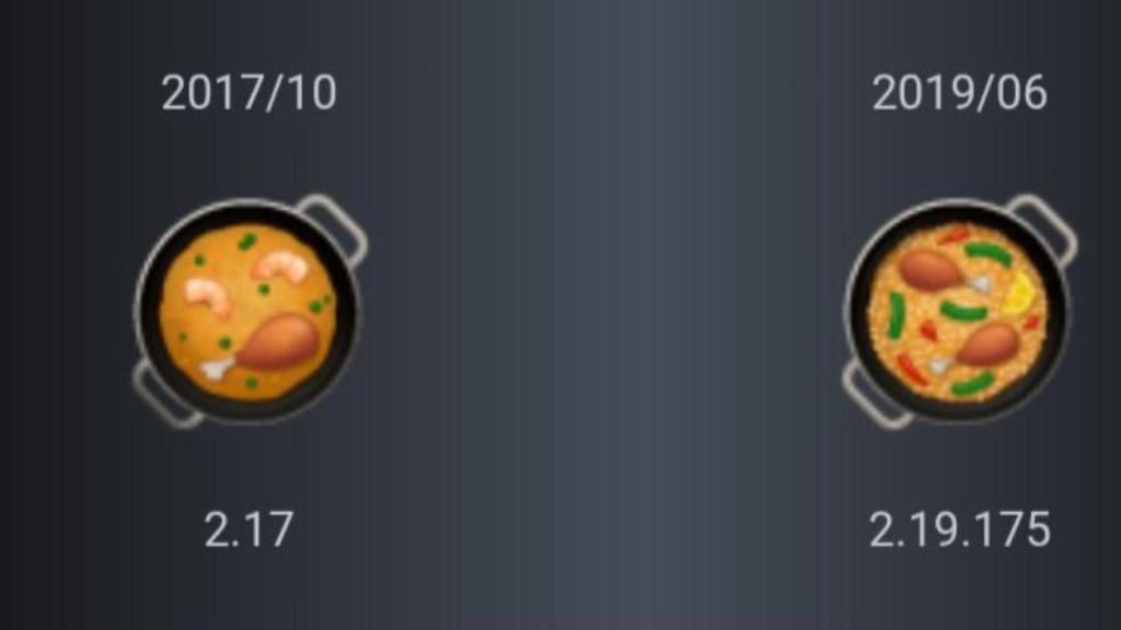 La evolución del emoji de la paella.