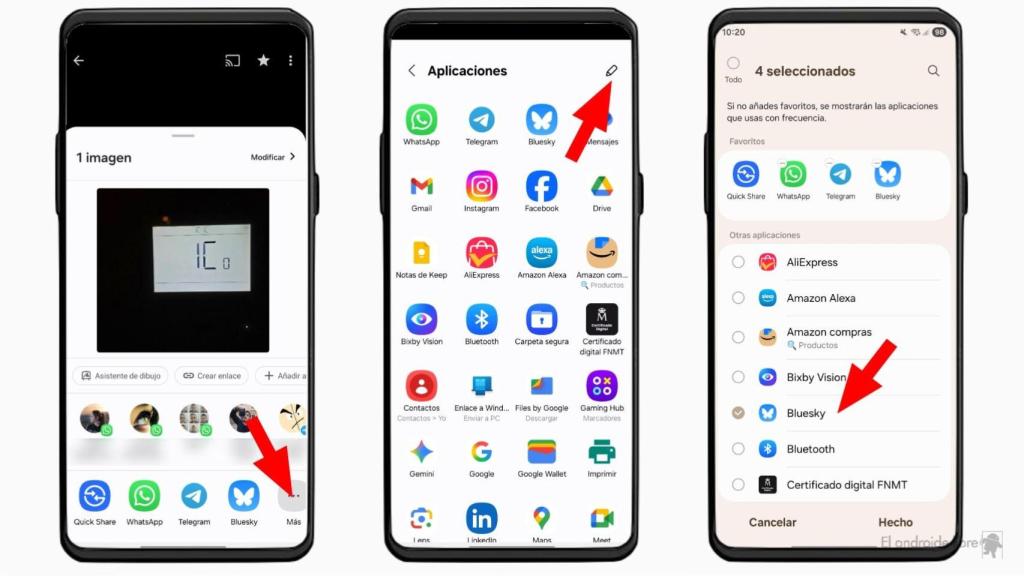 Editando el menú compartir de Android
