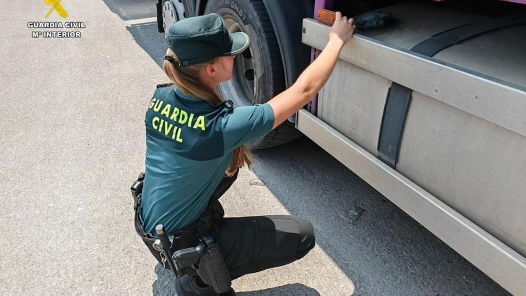 El camión afectado.