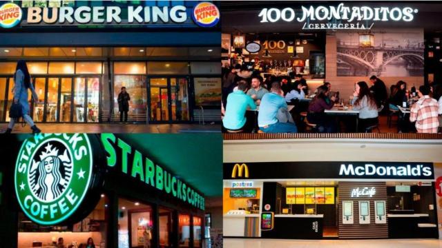 Establecimientos de las marcas de McDonald’s, Burger King, 100 Montaditos y Starbucks
