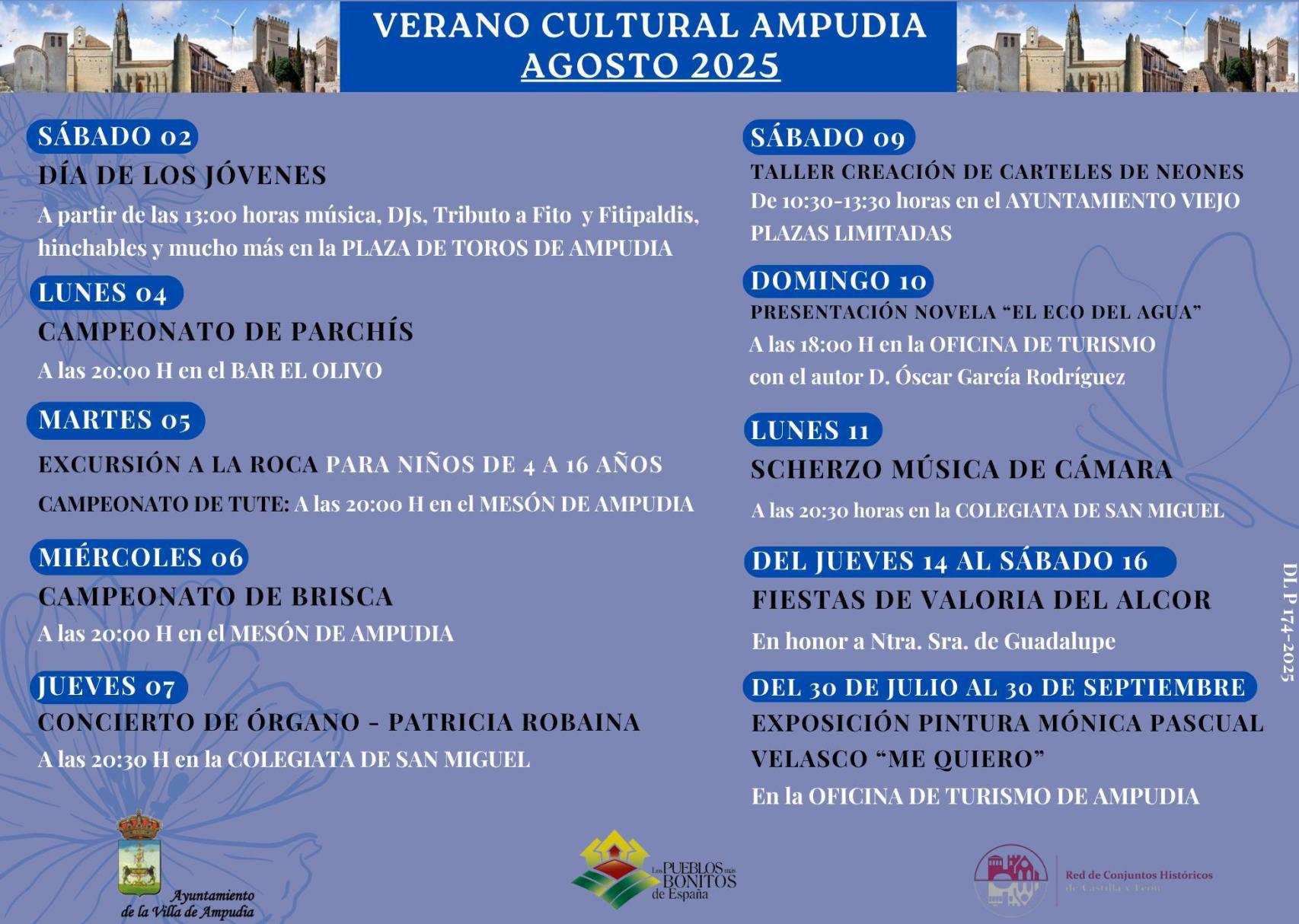 Programación cultural de Ampudia durante el mes de agosto