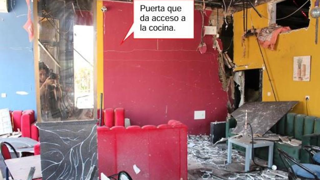 El salón donde esta durmiendo Belkacen cuando se produjo la explosión en la cocina de Casa Javi.