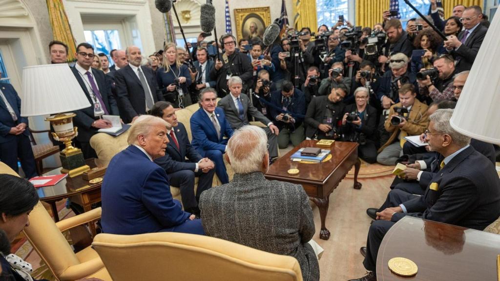 El presidente Donald J. Trump y el primer ministro indio Narendra Modi en un encuentro en el mes de febrero.