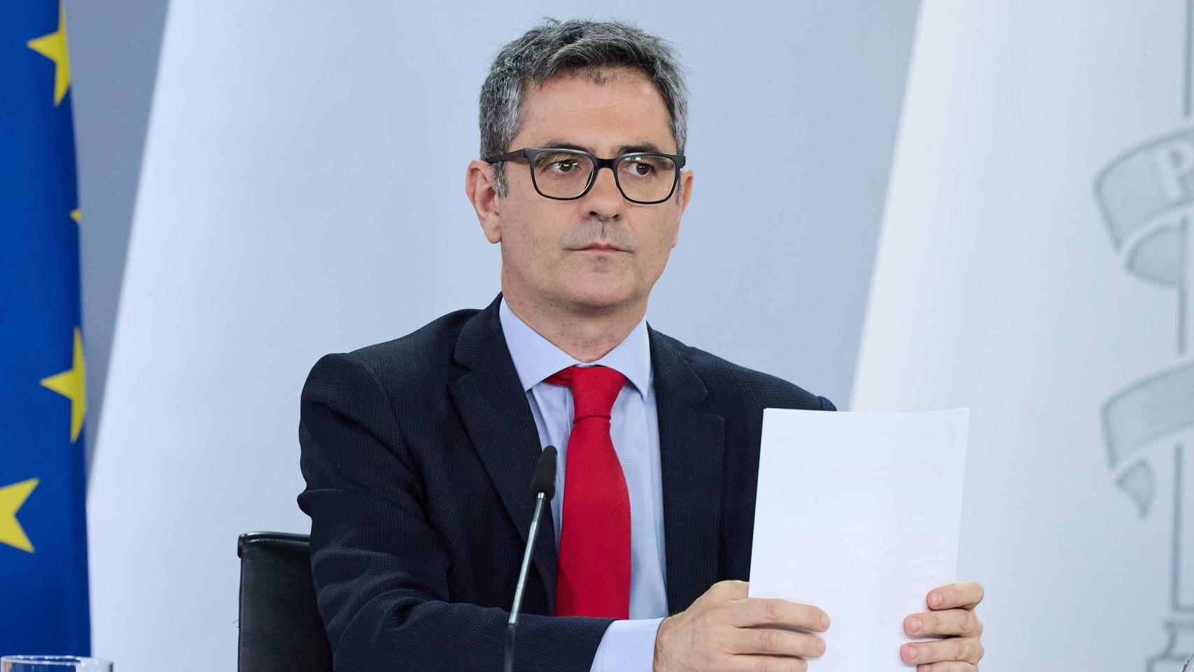 El ministro de la Presidencia, Félix Bolaños, en una imagen de archivo.