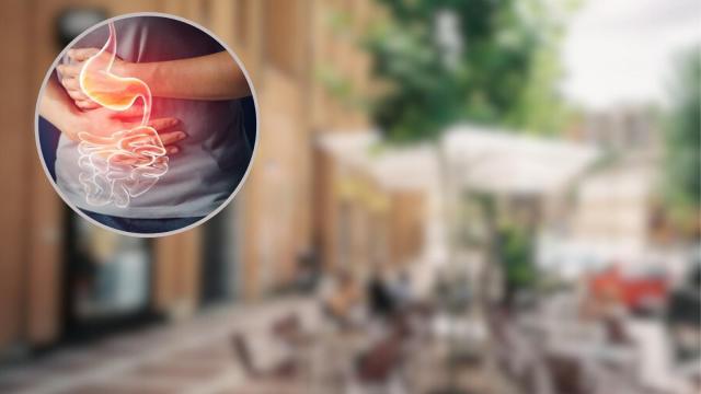 Montaje de una persona con dolor de tripa.