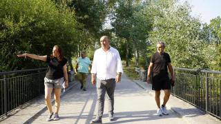 Miguel Ángel de Vicente en su visita a Fuentidueña