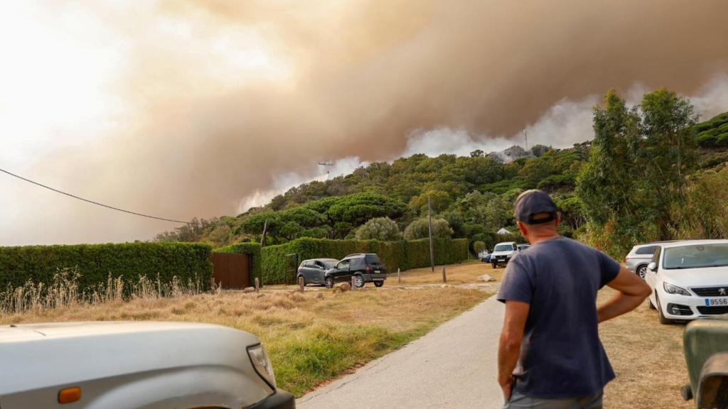 Imagen del incendio registrado en Tarifa (Cádiz).
