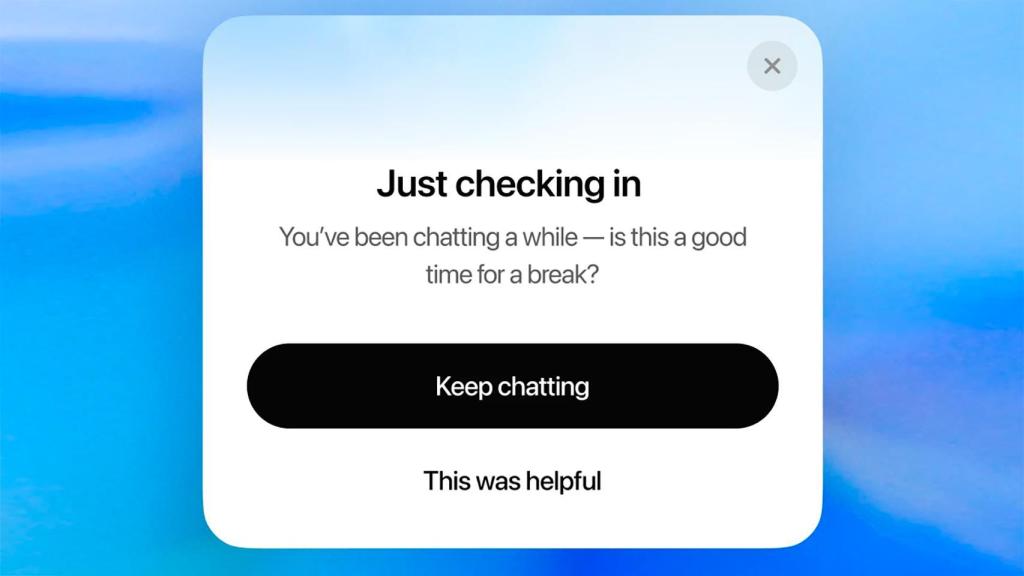 El recordatorio que se recibirá para tomarse un descanso