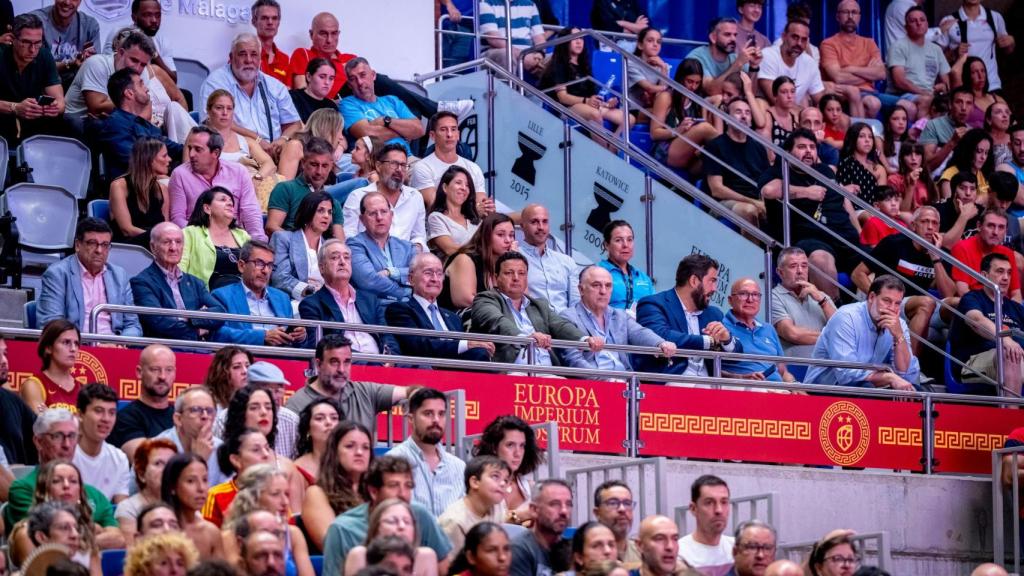 El palco del Martín Carpena durante el España vs. Portugal