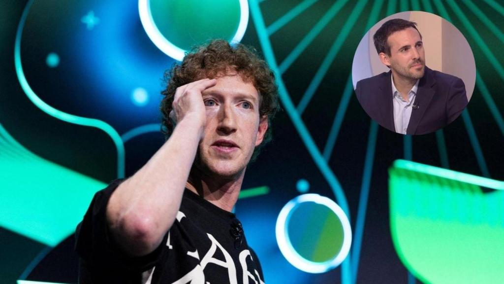 Un fotomontaje del abogado Eduard Blasi con el CEO de Meta Mark Zuckerberg.