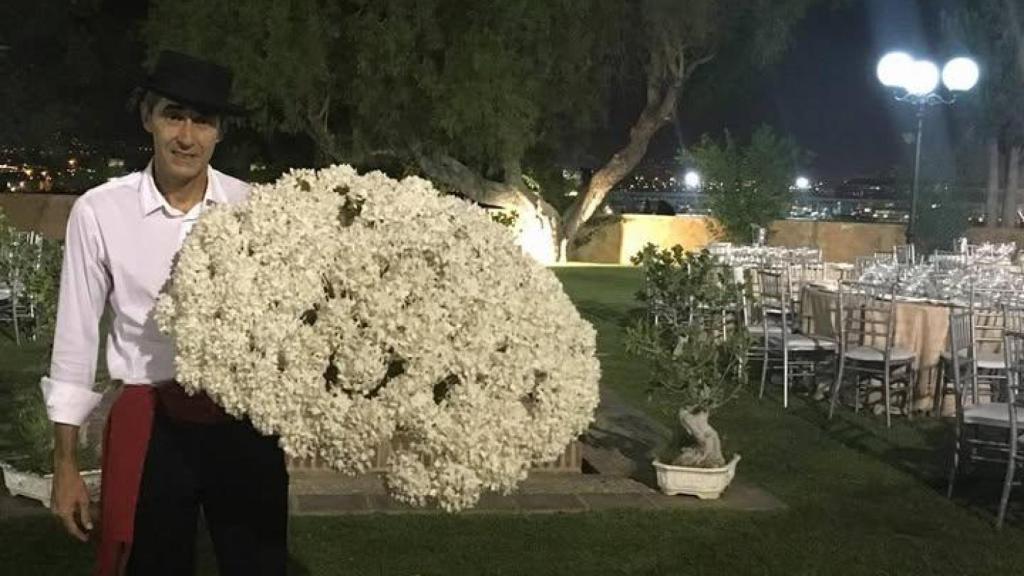 Manuel Guillén, biznaguero en Málaga.