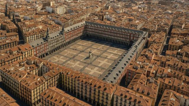 Vista aérea de la plaza Mayor de Madrid.
