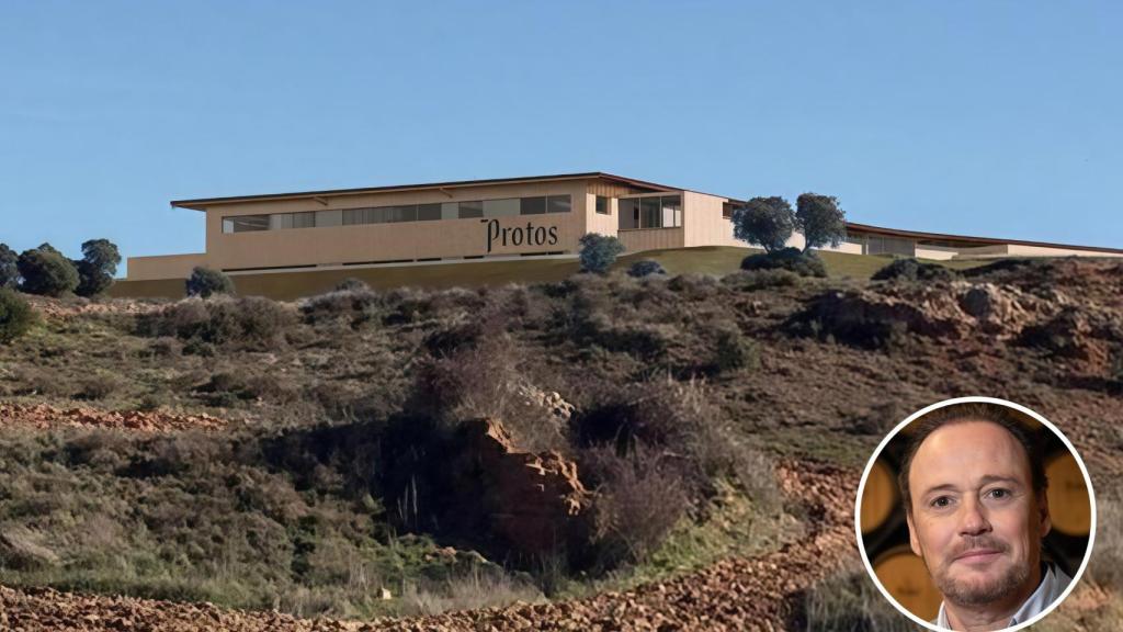 Montaje de Carlos Villar con la nueva bodega de Protos