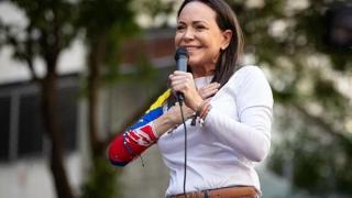 María Corina Machado durante un acto de campaña el año pasado en Caracas.