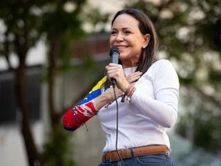 María Corina Machado durante un acto de campaña el año pasado en Caracas.