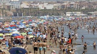 La playa de la Malvarrosa, en Valencia.