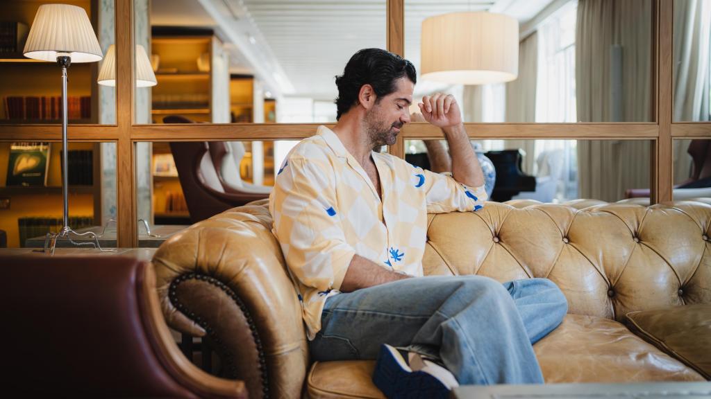 El actor Miguel Ángel Muñoz durante la entrevista con EL ESPAÑOL.