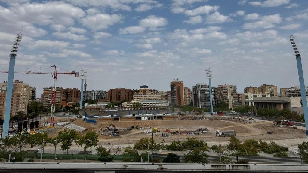 Las obras de La Romareda, en la actualidad.