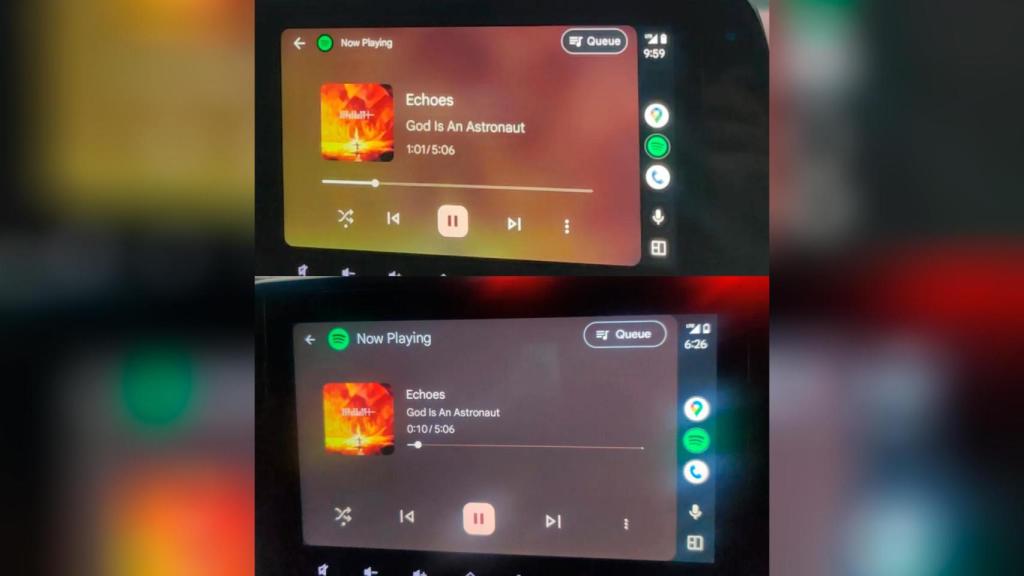 El antes y después del reproductor de música de Android Auto
