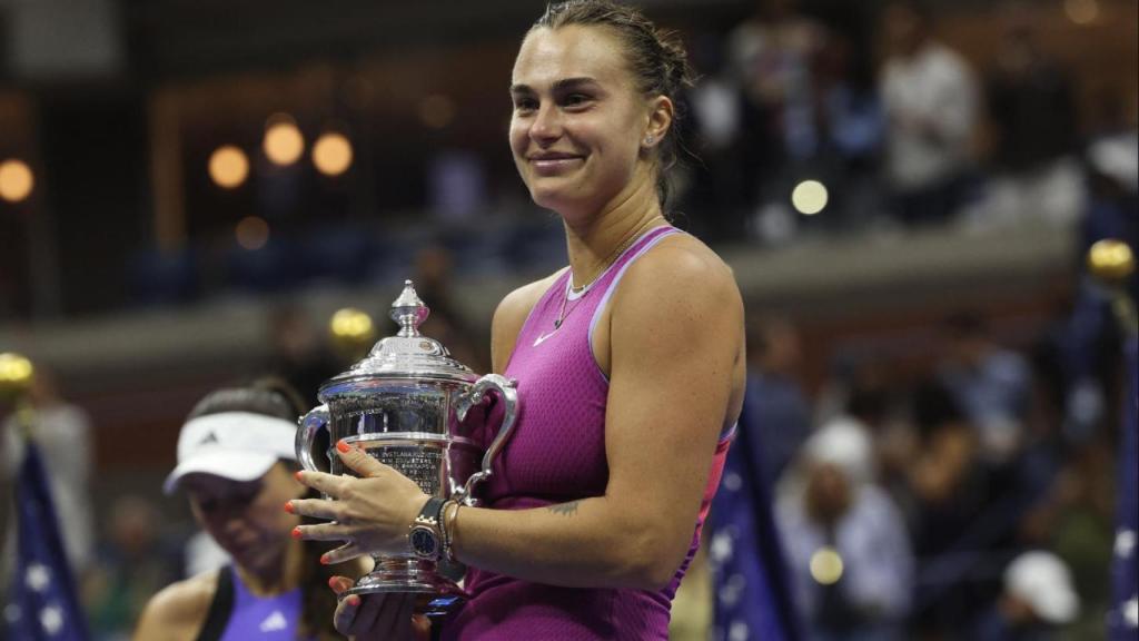 Sabalenka, con el trofeo del US Open 2024