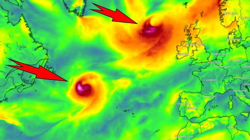 Las tormentas Floris y Derek inestabilizan la atmósfera. Meteored.