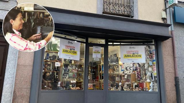 La Zapatería Martínez junto a una imagen de Argelina Sánchez Cataño