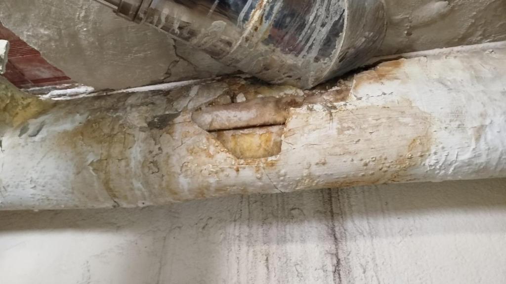 Las tuberías de la sala de calderas.