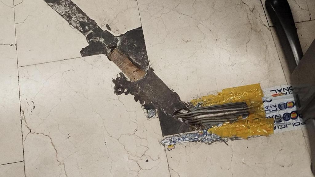 El cableado eléctrico de la comisaría de Carabanchel.