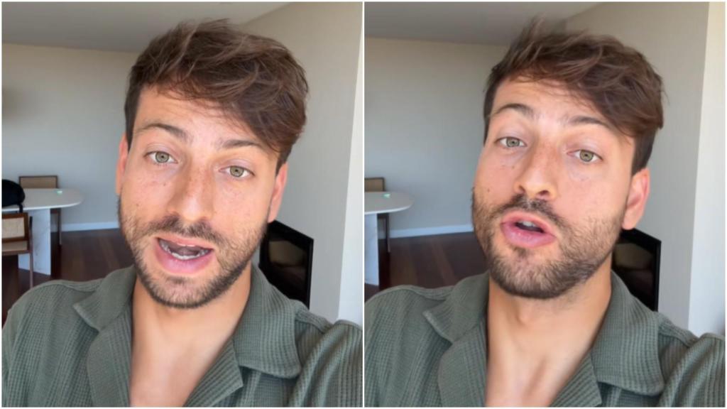 Montaje con dos capturas del abogado Andrés Millán en su vídeo de TikTok.