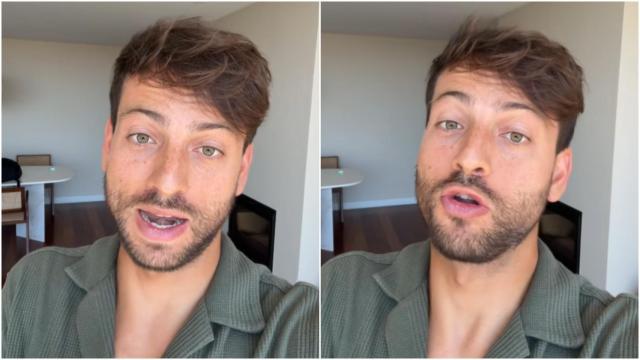 Montaje con dos capturas del abogado Andrés Millán en su vídeo de TikTok.