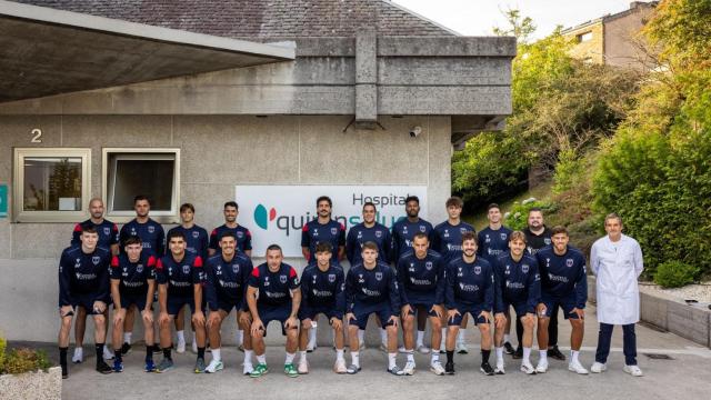 Plantilla del OAR Coruña tras el reconocimiento médico.