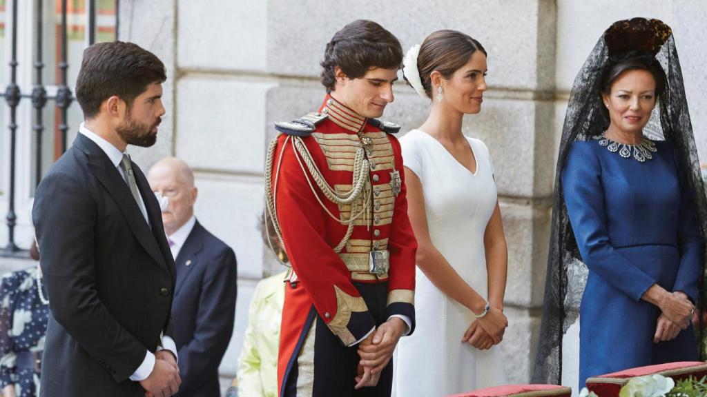Fernando Palazuelo, en la boda de su hermana Sofía con Fernando Fitz-James Stuart, en 2018.