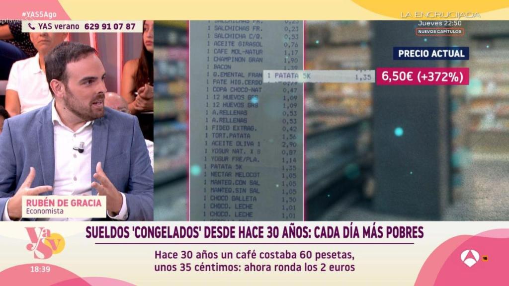 Rubén de Gracia en el programa 'Y Ahora Sonsoles'.