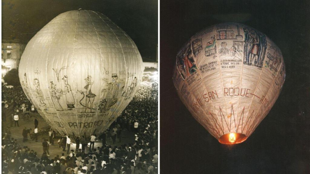 El Globo de Betanzos en la década de 1960 y en la de 1980.