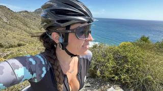 Cecilia Sopeña, en una ruta en bicicleta.