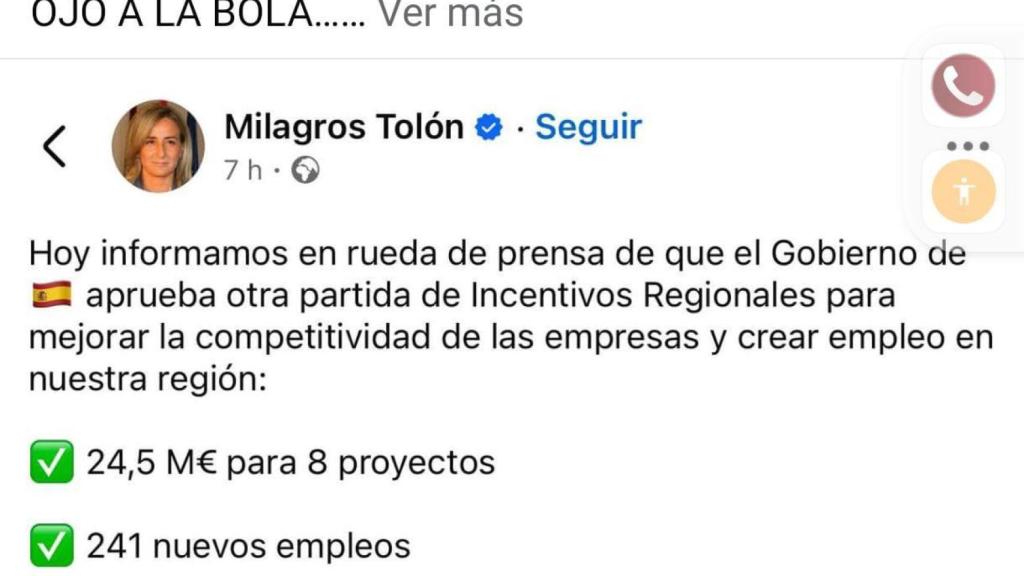 Publicación en Facebook de Rubén Lozano.