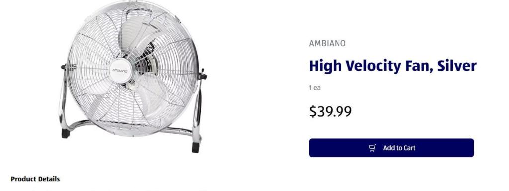 Captura de pantalla del producto de Aldi