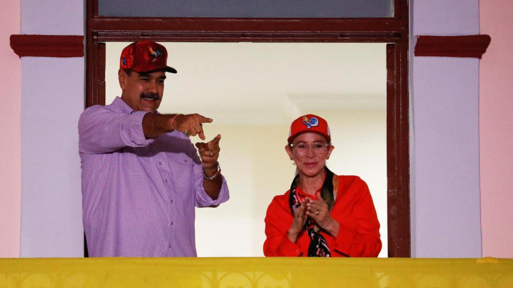 Nicolás Maduro y su mujer en Caracas durante un acto a finales de julio.