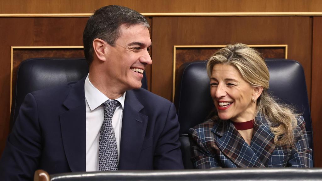 Pedro Sánchez y Yolanda Díaz en el Congreso de los Diputados.