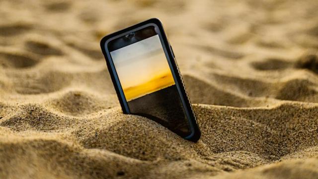 Haciendo fotos en la playa