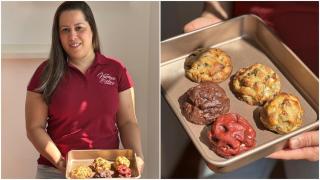 Vanessa Armas de Velasquez con las galletas que elabora.