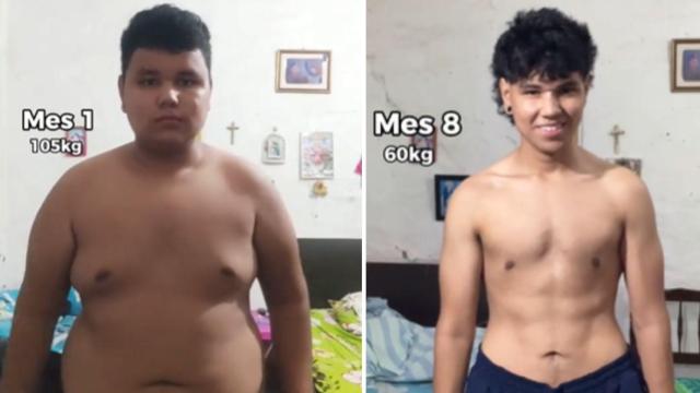 El antes y después de Bastian (21 años) tras adelgazar 45 kilos en ocho meses