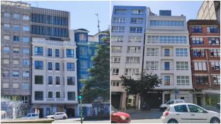 A la izquierda, ampliación en altura en el 19 de Concepción Arenal; a la derecha, otra ampliación en el 20 de avenida de Oza, en A Coruña.