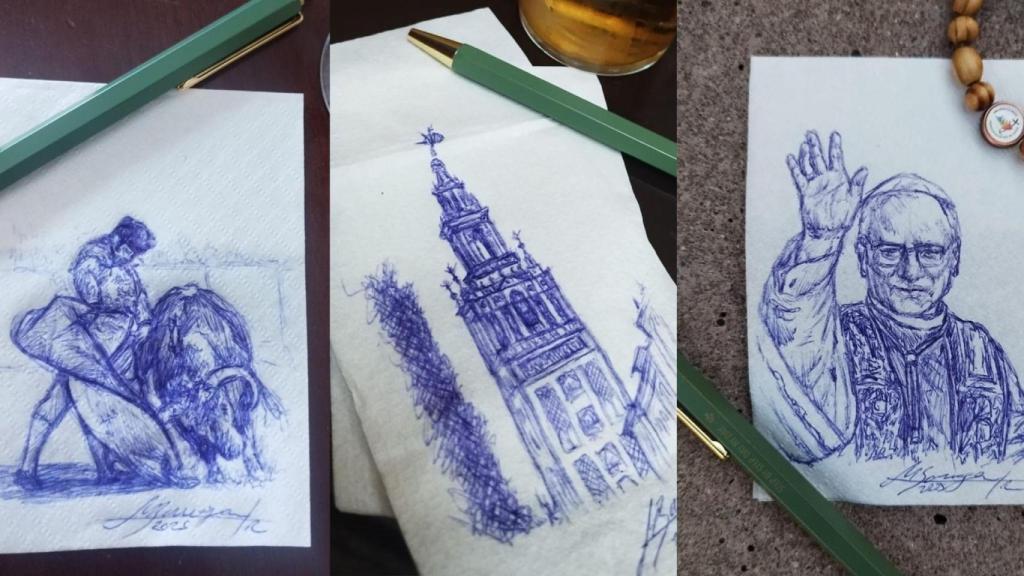 Imagen de algunos de los dibujos de Manuel Barragán.