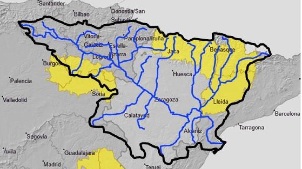 Mapa de avisos de la Aemet.
