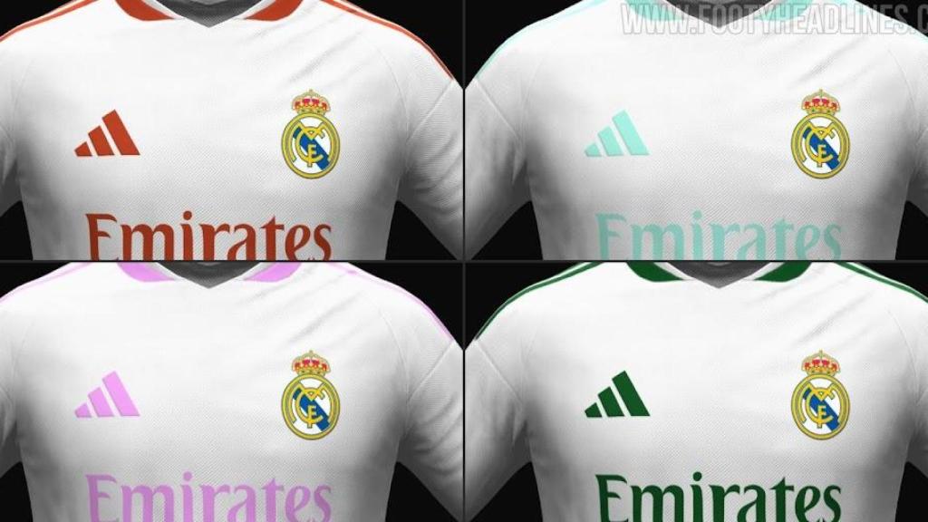 Recreación de Footyheadlines sobre la camiseta del Real Madrid para la temporada 2026/27