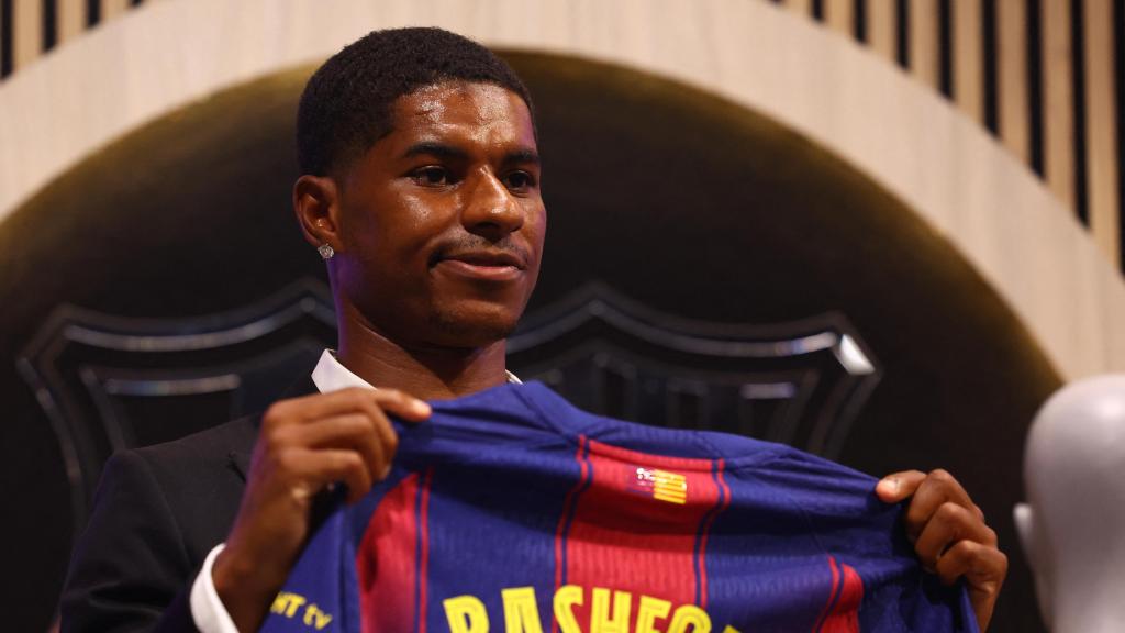 Rashford, presentado como nuevo jugador del Barça.